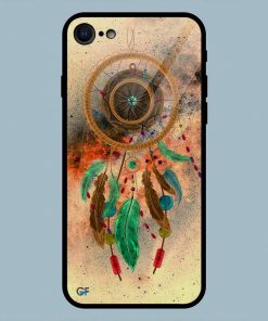 Feather Craft Multicolor iPhone 7 Glass Back Cover