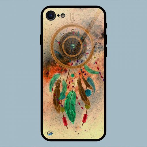 Feather Craft Multicolor iPhone 7 Glass Back Cover