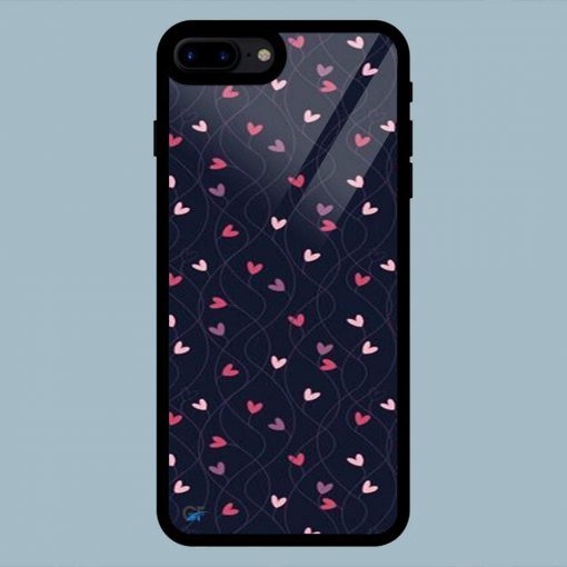 Flowers Hearts And Dots iPhone 7 Plus / 8 Plus Glass Back Cover