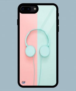 Headphones pink and blue iPhone 7 Plus / 8 Plus Glass Back Cover