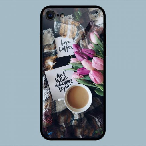 Love Coffee Quotes iPhone 7 Glass Back Cover
