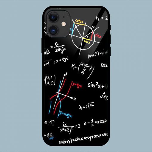 Mathematical Text Black iPhone 11 Glass Back Cover