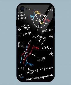 Mathematical Text Black iPhone 7 Glass Back Cover