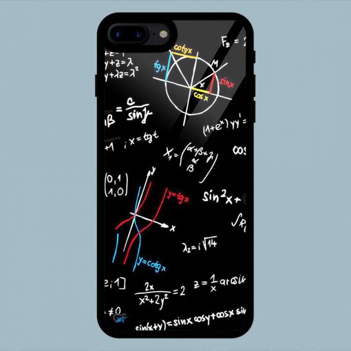 Mathematical Text Black iPhone 7 Plus / 8 Plus Glass Back Cover