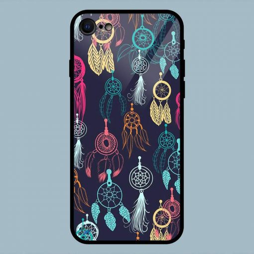Multicolor Dream catcher iPhone 7 Glass Back Cover