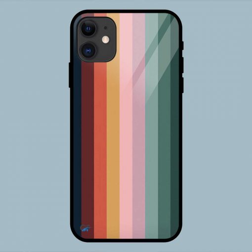 Multicolor Line Abstract iPhone 11 Glass Back Cover