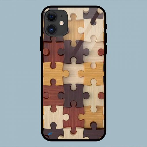 Pattern Puzzle Brown iPhone 11 Glass Back Cover