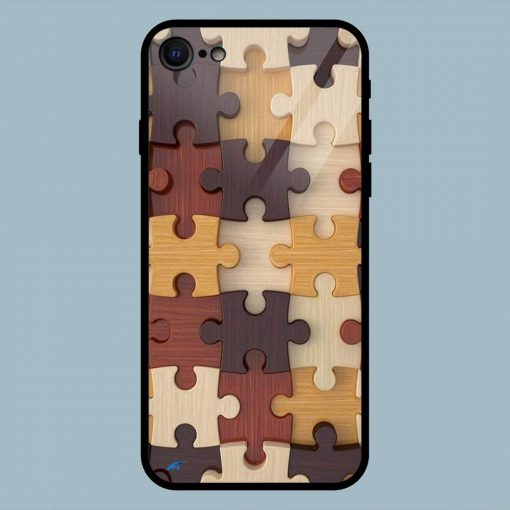 Pattern Puzzle Brown iPhone 7 Glass Back Cover