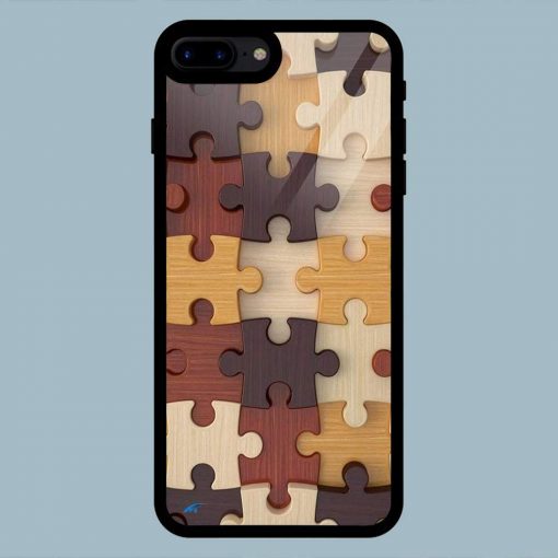 Pattern Puzzle Brown iPhone 7 Plus / 8 Plus Glass Back Cover