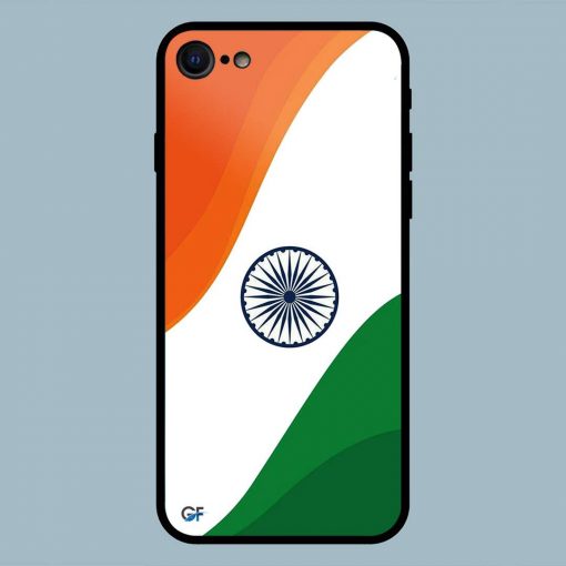 Vertical India Flag iPhone 7 Glass Back Cover