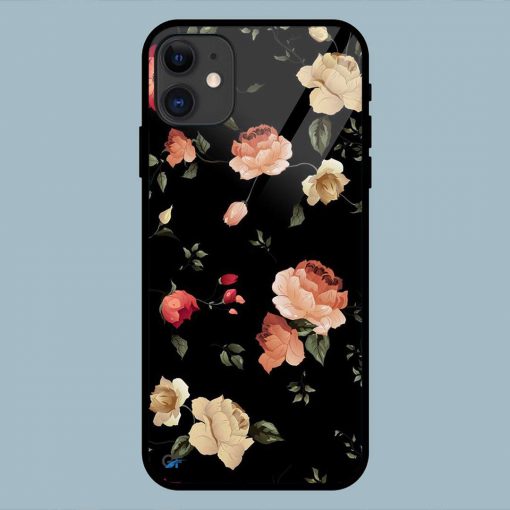 Vintage Flowers Art iPhone 11 Glass Back Cover