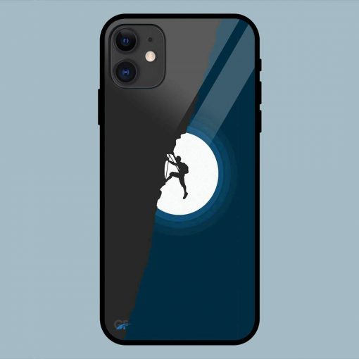 White Moon Silhouette iPhone 11 Glass Back Cover