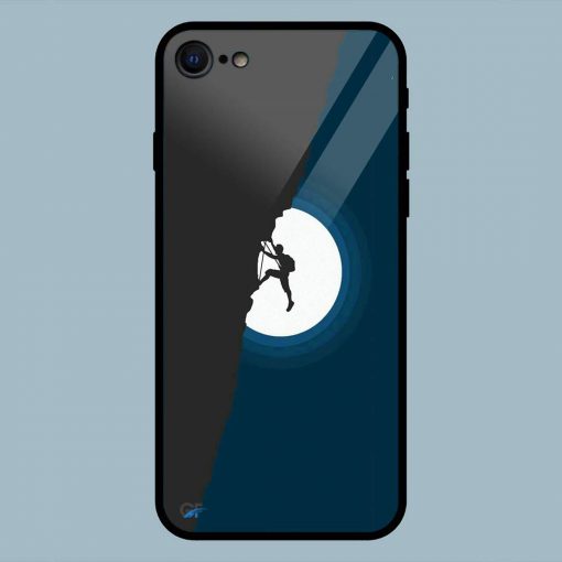 White Moon Silhouette iPhone 7 Glass Back Cover