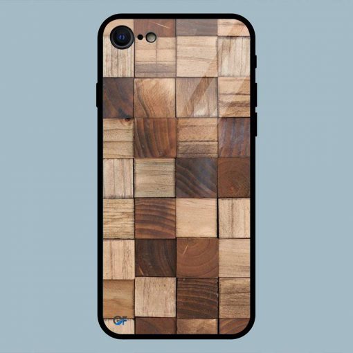Wooden Mosaic Wall Art iPhone 7 Glass Back Cover